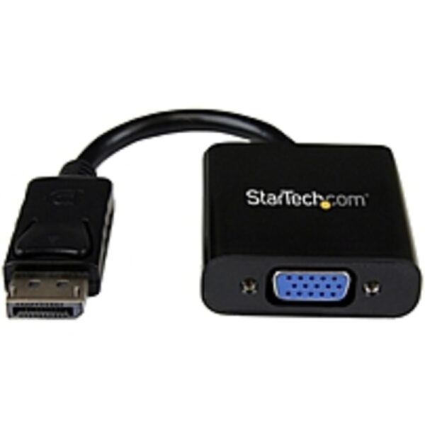 StarTech.com DisplayPort 1.2 to VGA Adapter Converter - DP to VGA - 1920x1200 - DisplayPort/VGA for Audio/Video Device, Monitor, Projector - 1 Pack - 1 x DisplayPort Male Digital Audio/Video - 1 x HD-15 Female VGA - Black