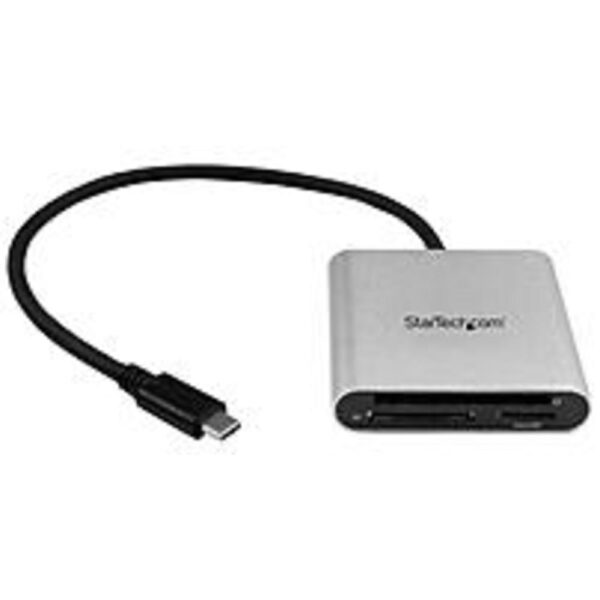 StarTech FCREADU3C USB 3.0 Flash Memory Multi-Card Reader/Writer - USB-C Interface - Silver, Black