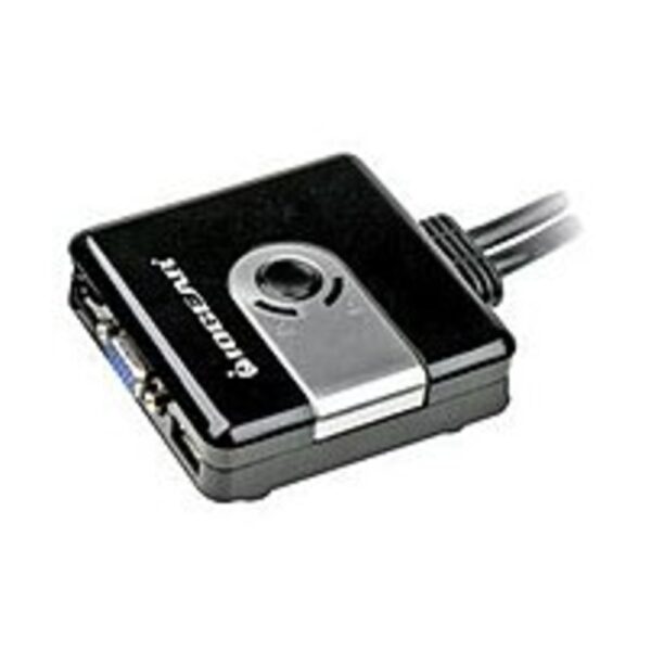 Iogear GCS42UW6 2-Port Compact USB VGA KVM Switch with Built-in Cables - 2 x 1 - QXGA - 2048 x 1536 - Black