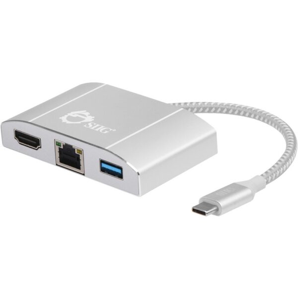 SIIG USB 3.1 Type-C LAN Hub with HDMI Adapter- 4K ready - AV/Data Transfer Cable for Notebook - First End: 1 x Type C Male USB - Second End: 1 x HDMI Female Digital Audio/Video, Second End: 1 x RJ-45 Female Network, Second End: 2 x Type A Female USB - 5 G