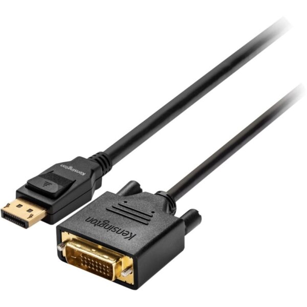 Kensington DisplayPort 1.1 (M) to DVI-D (M) Passive Unidirectional Cable, 6ft - 6 ft DisplayPort/DVI-D Video Cable for Video Device, Projector, LED Monitor, Computer, Monitor, Docking Station - First End: 1 x 20-pin DisplayPort Male Digital Video - Second