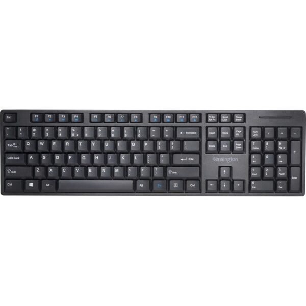 Kensington Pro Fit Low-Profile Wireless Keyboard - Wireless Connectivity - RF - USB Interface - PC, Windows - Membrane Keyswitch - Black