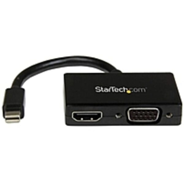 StarTech.com Travel A/V Adapter: 2-in-1 Mini DisplayPort to HDMI or VGA Converter - Mini DisplayPort/VGA/HDMI for Ultrabook, Notebook, Monitor, Audio/Video Device - 6 - 1 Pack - 1 x Mini DisplayPort Male Digital Audio/Video - 1 x HDMI Female Digital Audi