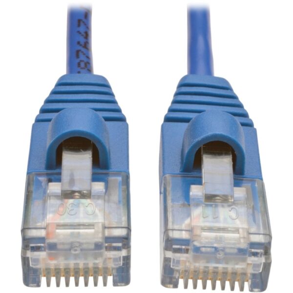 Tripp Lite 4ft Cat5e Cat5 Snagless Molded Slim UTP Patch Cable RJ45 M/M Blue 4' - 4 ft Category 5e Network Cable for Network Device, Switch, Router, Server, Modem, Printer - First End: 1 x RJ-45 Male Network - Second End: 1 x RJ-45 Male Network - Patch Ca
