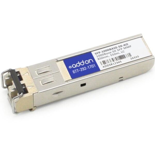 AddOn MSA and TAA Compliant 1000Base-SX SFP Transceiver (MMF, 850nm, 550m, LC) - 100% compatible and guaranteed to work