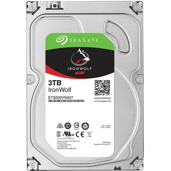 Seagate IronWolf ST3000VN007 3 TB Hard Drive - 3.5 Internal - SATA (SATA/600) - 5900rpm - 64 MB Buffer