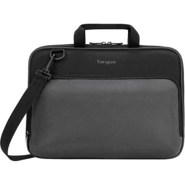 Targus Work-in Essentials TED007GL Carrying Case for 14 Chromebook, Notebook - Black, Gray - Scuff Resistant Interior - Elastic Strap, Plastic, Metal Zipper Pull, Polyurethane - Handle, Shoulder Strap - 9.8 Height x 13.8 Width x 1 Depth
