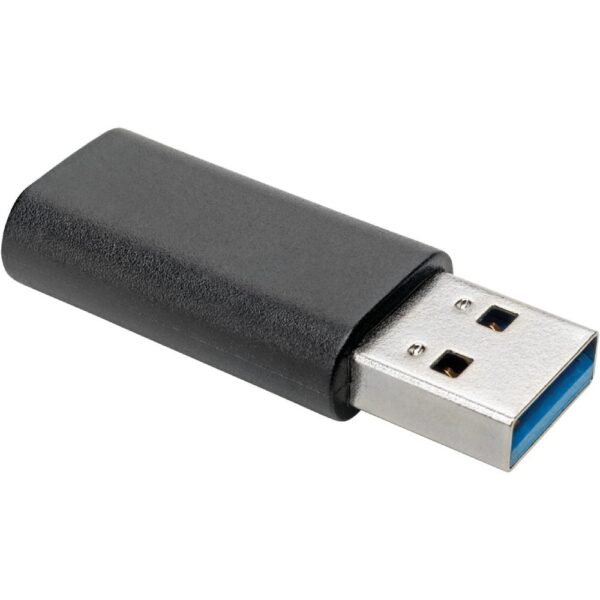 Tripp Lite USB 3.0 Adapter Converter USB-A to USB Type C M/F USB-C - 1 x Type A Male USB - 1 x Type C Female USB - Nickel Connector - Gold Contact - Black