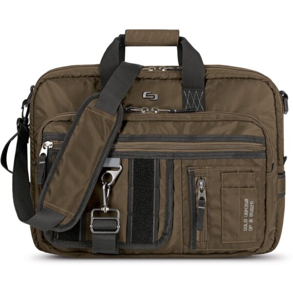Solo Black Ops Carrying Case (Backpack/Briefcase) for 15.6 Notebook - Bronze - Bump Resistant Interior, Scratch Resistant Interior - Nylon - Shoulder Strap - 13.6 Height x 17.3 Width x 3.4 Depth