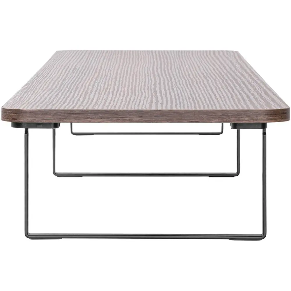 Lorell Quick-Install Monitor Laptop Riser - 4.8" Height x 39.4" Width x 10.2" Depth - Powder Coated - Steel, Particleboard, Silicone - Teak - Image 5